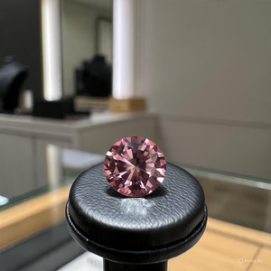 Moissanite rose fantaisie de laboratoire, taille ronde brillante exclusive de 2 carats, couleur D, pureté VVS1, dureté 9.25 Mohs, pour bijoux - Product Image 2