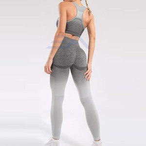 Conjunto de Yoga para Mujer de Diseño Nuevo con Logotipo Personalizado, Cintura Elástica Delantera Sólida, Alta Calidad, Ligero y Transpirable, Conjunto de 2 Piezas - Product Image 4