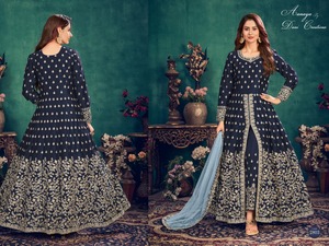 Salwar Kameez-Bordado de seda para mujer, diseño de arte, moda paquistaní, nuevo, 2023 - Product Image 2
