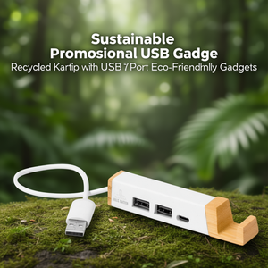 Gadget USB Promozionale Sostenibile in Materiale Riciclato con Porta USB, Gadget Ecologici - Product Image 3