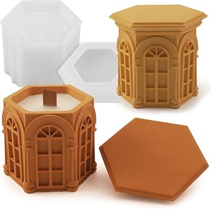 Bougie luxueuse unique en béton et silicone avec couvercle Design moderne pour les festivals de Noël et les occasions Idée cadeau - Product Image 3