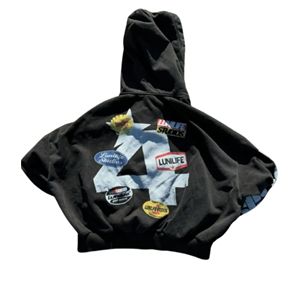 Sweats à capuche zippés épais 100% coton avec impression personnalisée vêtements d'hiver de haute qualité pour hommes - Product Image 3