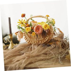 ตะกร้าหวายสานสำหรับตกแต่งขนาดเล็กสำหรับห้องครัวที่เก็บผลไม้อุปกรณ์ผัก - Product Image 4