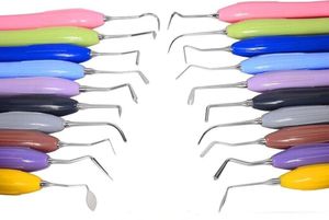 10 Uds. Instrumentos de relleno y restauración de compuestos dentales con mango de silicona, instrumentos de acero alemán, de Zarnab Surgical - Product Image 4