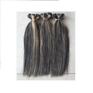 Mechones de cabello humano brasileño, extensiones de cabello humano 100% virgen, 1b/27 ombré, con cutícula completa - Product Image 1