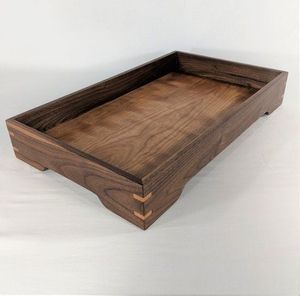 Bandeja de servicio de madera de acacia hecha a mano, vajilla redonda personalizable de estilo clásico para cocina, hogar, Hotel, fiesta, servicio de comida - Product Image 4