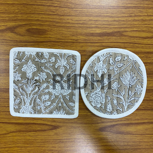 Juego de 4 Posavasos de Tela de Algodón Acolchada de 5x5 Pulgadas, Ecológicos, Estilo Bohemio, Hechos a Mano, para Tazas de Té/Café, Grosor Personalizado para Cocina - Product Image 5