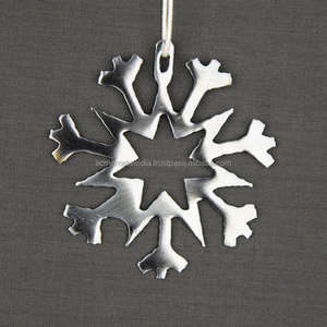 Pre-Lit <b>Christmas</b> Tree Ornaments in Aluminium with Mirror Polished Silver Finished Perfect for Festive Party Decorations - Product Image 4