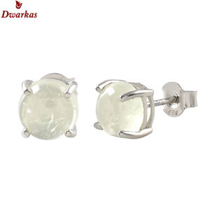 Pendientes clásicos de plata de ley 925 con piedra preciosa de prehnita, venta al por mayor directamente de fábrica, para mujeres y niñas. - Product Image 1