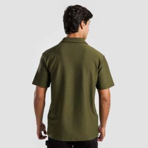 Camisa Casual de Hombre GAI, 100% Algodón Popelina, Diseño Floral Elegante, Cuello Mao, Tinte Liso - Product Image 3