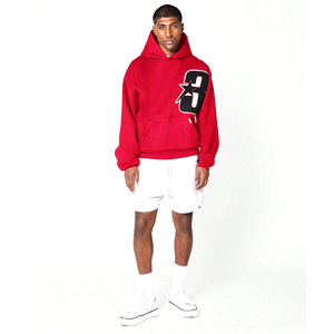 Sweat à capuche en polaire durable pour homme, vestes épaisses et chaudes à enfiler, impression de logo personnalisée, sweats à capuche surdimensionnés avec broderie appliquée - Product Image 3