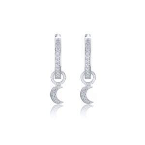 Pendientes Colgantes con Diseño de Luna y Piedra de Circonita Cúbica, Chapados en Oro, Hechos a Mano en Turquía, Joyería de Plata de Ley 925 para Bodas y Fiestas - Product Image 2