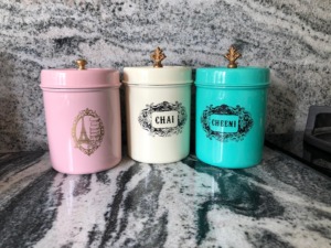 Juego de Recipientes de Almacenamiento con Diseño Vintage Colorido, Recipientes Cilíndricos con Diseño de París para Café y Azúcar - Product Image 2