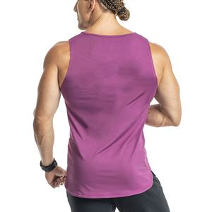 Custom Running man Gym Tank Tops Fondo Redondo Algodón Elastano Transpirable Deportes camisetas sin mangas para hombres - Product Image 2