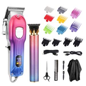 Tondeuse à cheveux sans fil professionnelle, kit de coupe de cheveux pour barbier, avec peignes de guidage colorés, alimentation USB - Product Image 2