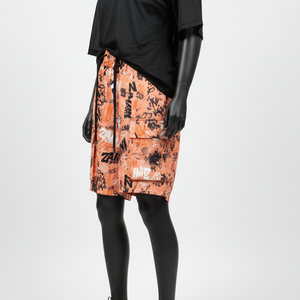 Shorts de Baño de Nailon Premium de 180 g/m², Color Naranja, con Pedrería Termoadhesiva, Cintura Jacquard Personalizada y Franja Lateral - Product Image 4