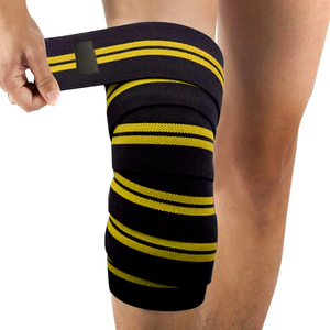 Rodilleras de neopreno impresas con logotipo personalizado de alta calidad, envolturas de entrenamiento de gimnasio, equipo de ejercicio cómodo, venta al por mayor de fábrica - Product Image 2