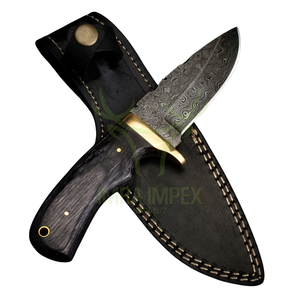 Cuchillo de caza Bowie de acero de Damasco hecho a mano, cuchillo de Camping multiusos para exteriores de alta calidad con funda - Product Image 3