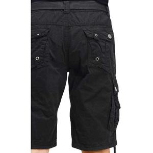 Short Cargo Confortable pour Homme Noir en Coton Bio Super Dry avec Six Poches Motif Solide Tendance - Product Image 6