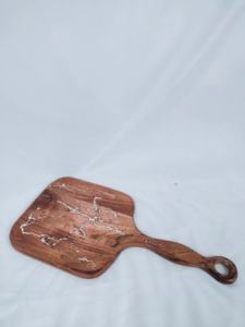 Planche à découper classique en bois, plateau de service en bambou et bois de manguier, plateau pour légumes et fruits avec poignée, ustensiles de cuisine personnalisés - Product Image 3