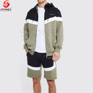 Chándal de algodón deportivo de dos piezas con capucha para hombre, ropa de playa, pantalones cortos, chándal, camiseta para hombre, conjunto corto con servicio OEM - Product Image 4