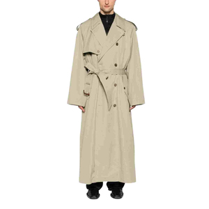 <b>Men's</b> Oversized Double Button Trench Overcoat Eco-friendly Breathable <b>Long</b> Stylish Winter Warm Wool Customizable - Product Image 1