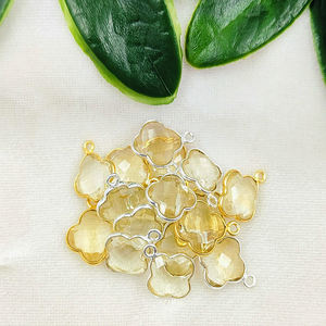 Vente en gros de pendentifs en pierre précieuse briolette trèfle citrine AAA faits à la main en argent 925, or vermeil, commande en gros - Product Image 4