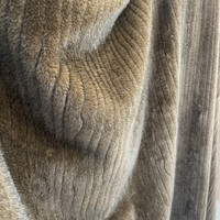Schwarzer Kaffee Silber Blau Nerz Vertikaler Streifen Kunstfell-Stoff, 100% Polyester für Kleidung, Spielzeug & Heimdekoration