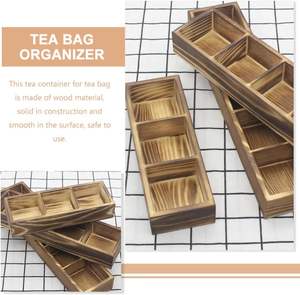3 boîtes de rangement en bois pour sachets de thé Organisateur pour sachets de thé Coffre de rangement en bois pour sachets de thé - Product Image 3
