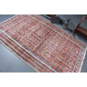 Alfombra Turca de Lana de 4.7x7.5 pies, Color Rojo y Azul Degradado - Product Image 4