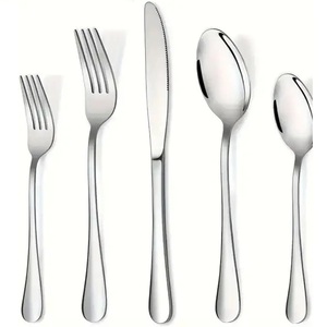 Diseño de acabado Utensilios de cocina de acero inoxidable Juego de cubiertos Diseño completamente de metal Cubiertos de plata Herramientas Cubiertos brillantes Juego de cubiertos - Product Image 6