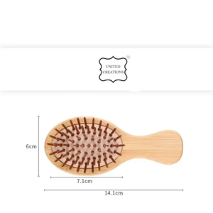 Petit manche en bambou brosse à cheveux pour bébé brosse à cheveux personnalisée OEM disponible le plus récent coussin en bambou en bois démêlant personnalisé et naturel - Product Image 4