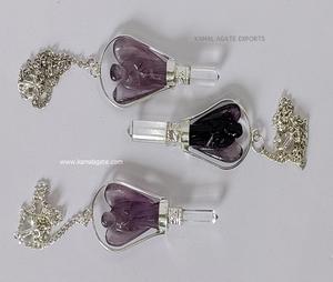 Améthyste Ange Reiki Pendule de radiesthésie Cristal sculpté Quartz Pierre précieuse Chakra Style à vendre - Product Image 3