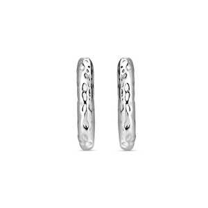 Women's 925 Silver <b>Huggie</b> Hammered Fashion Earrings - Product Image 4