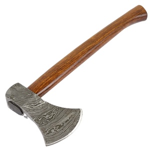 Venta al por mayor personalizado de alta calidad OEM ODM servicio supervivencia hecho a mano Damasco acero vikingo hacha Damasco acero caza Camping hacha - Product Image 1