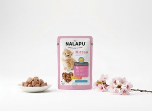 NALAPU Nourriture humide pour chatons en sachet Poulet à haute teneur en viande 77g pour chatons en croissance Santé de la peau et du pelage Sans céréales Non-OGM Biologique - Product Image 2