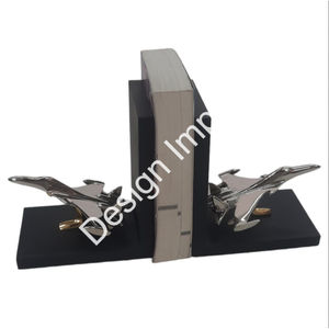 Nickel Plaqué Avion Serre-Livres Vaisselle Showpiece Organisateur De Bureau Serre-Livres En Gros Décoratif Magazine/Porte-Journaux - Product Image 3