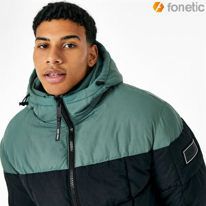 Men's High Quality Custom Coated <b>Puffer</b> <b>Jacket</b> Winter Fashionable Bubble Solid <b>Thin</b> Stand Collar Heated Hood Long OEM Service - Product Image 2