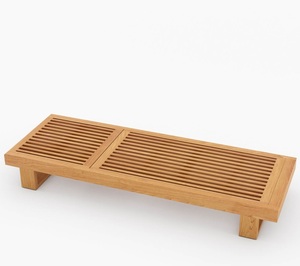 Tumbona moderna de madera de teca con cojín impermeable para espacios al aire libre como el patio junto a la piscina Villa Park o el exterior del hotel - Product Image 2