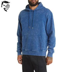 Vente en gros Sweats à capuche vintage 100% coton unisexe délavé à l'acide personnalisé Col à capuche à motif solide imprimé en tissu français pour hommes et femmes - Product Image 4