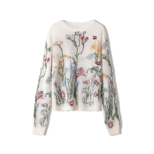 Suéter de Lana/Cachemira Grueso para Otoño, Mangas Largas Extra Grandes, Antibolitas, Transpirable, Estilo Casual, Logotipo Personalizado para Mujer - Product Image 1