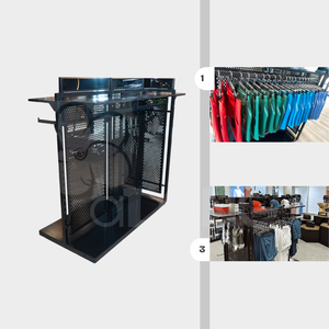 Chất lượng cao nhiệm vụ ánh sáng hai mặt kim loại Áo sơ mi <span class=keywords><strong>Rack</strong></span> hiển thị đứng cho siêu thị bán lẻ OEM nhà máy quần áo hiển thị - Product Image 1