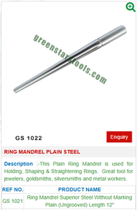 Ring Mandrel <b>Plain</b> Steel GS 1021 Jewelry <b>Tools</b> for Jewelers - Product Image 2