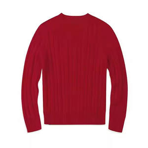 Wholesales Winter <b>Sweater</b> Long Sleeved Round Neck Cotton <b>Cable</b> Stitch <b>Knitting</b> Shirt Heat tech Thickened <b>Sweater</b> OEM - Product Image 3