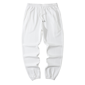 Pantalones deportivos de cintura alta con estampado de logotipo personalizado Unisex, pantalones deportivos de pana ligeros de algodón 100%, pantalones de chándal informales de gran tamaño para hombre - Product Image 4