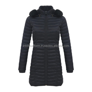 Parka acolchada ultraligera de Invierno para mujer, abrigos informales CON CAPUCHA DE PIEL Y ROPA de abrigo ligera cálida, Material de tela - Product Image 6