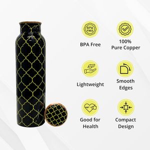 Botella de agua de cobre martillado hecha a mano 100%, bebida directa a prueba de fugas de alta calidad para Yoga, Fitness, botella de agua personalizada - Product Image 2