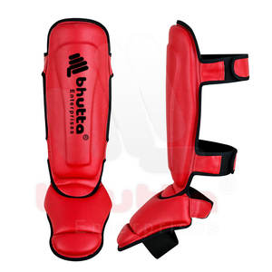 Protector de pierna de cuero espinilleras para Muay Thai MMA Kick Boxing-Escudo de patada de alto impacto y Protector de codo - Product Image 1