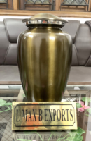 Urnas de cremación para adultos de color amarillo transparente de aluminio para cenizas humanas con bolsa de terciopelo gratis precio al por mayor