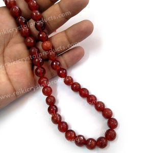 Natural Red Onyx 6mm Smooth <b>Crystal</b> Stone <b>Beads</b> <b>for</b> <b>Jewelry</b> <b>Making</b> 35-40 Pieces - Product Image 2